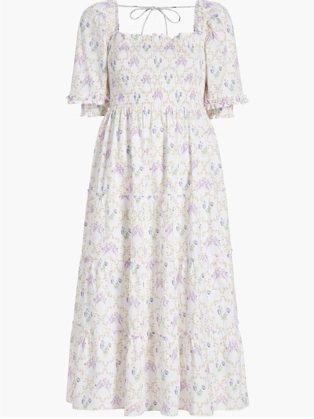 Hill House x Bridgerton x Phenomenal Nesli Nap Dress Whistledown Trellis Sz M - Picture 3 of 10
